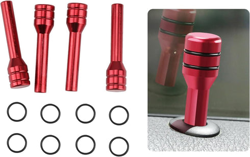 4Pcs Car Door Lock Knobs, Automotive Inner Door Pull Pins Decor, Aluminum Alloy Inner Door Lock Pull Pins, Suitable for Most Cars SUVs Accessory (...