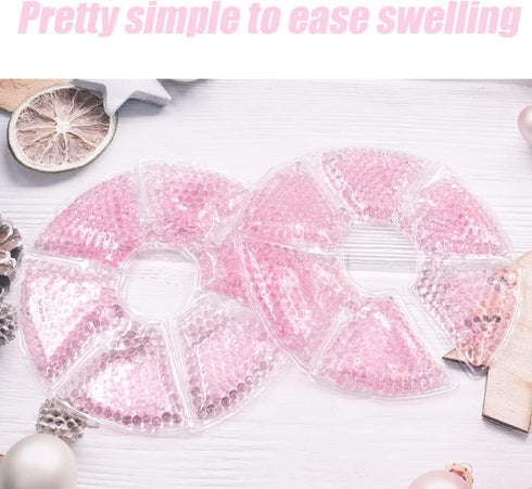 Breast Therapy Ice Packs, Hot and Cold Breast Pads, Breastfeeding Essentials Large Gel Bead Packs for Moms...