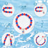 SUNNYCLUE 180Pcs DIY 6 Sets USA Bracelets American Flag Charms Beading Bracelet Making Kit 10mm Red Blue White Beads 4th of July Independence Day ...