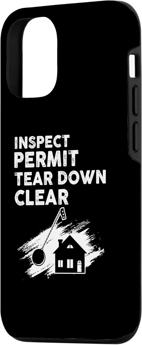 iPhone 14 Pro Inspect Permit Tear Down Clear Design for Home Wrecker Case...