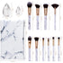 HEYMKGO Makeup Brushes Professional Marble Makeup Brush Set, Soft and Odor-free Natural Synthetic Bristles,10pcs Makeup Brush + 2 Makeup Sponge + ...