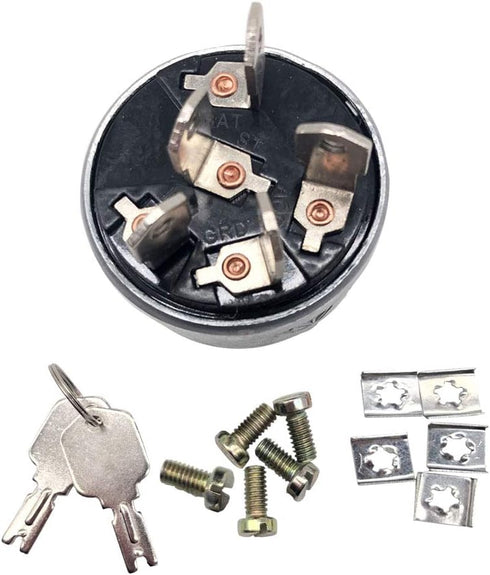 272041 Ignition Switch for Hyster 2394129 Clark D147482 Daewoo Forklift 108066, Silver, Ignition, Manual...