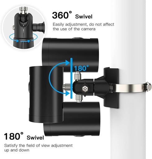 No-Drill Outdoor Security Camera Pole Mount, Universally Compatible with Eufy, Arlo, Simplisafe, and More...
