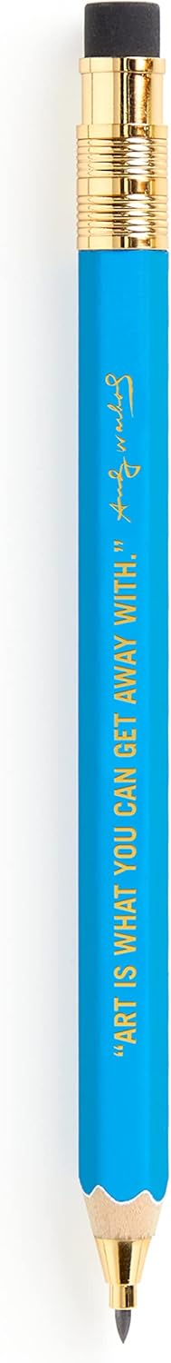 Galison Andy Warhol Philosophy – Mechanical Pencil Featuring Famous Andy Warhol Quote With Gold Lettering and Refillable Lead and Eraser...