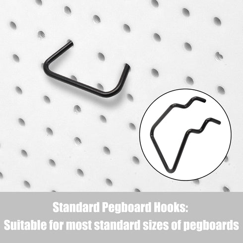 16Pcs Pegboard Plier Holders, Stainless Steel Double Loop Pegboard Hooks, Black Shelving Display Hooks for Shop Store Supermarket Hanging Tools...