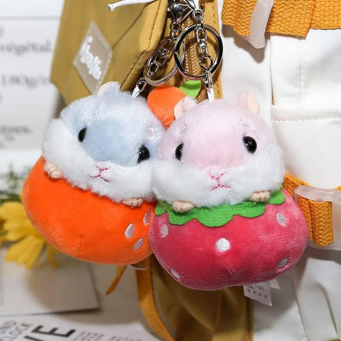 Creative Lovely Cute Hiding in Fruit Hamster Baby Design Pendant Keychain Key-chains Keyrings...