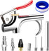 9 Pcs 2-Way Connection Air Nozzle Blow Gun Sets, Air Nozzle Kit with 1/4 Inches Standard Quick Fitting and 4 Air Nozzles, Air Compressor Accessori...