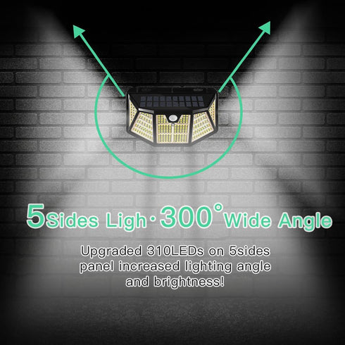 2Pack Solar Light Outdoor IP67 Waterproof 3Light Modes -Upgraded High-Brightness 310LED Sensor Lights for Garden, Wall, Parking Lot,Hallyway...