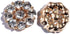 50PCS 19mm Gold Glass Crystal Round Rhinestone Buttons with Flatback for DIY Headbands Hair Accessories Wedding Bouquet Card Flower Decoration (KD...