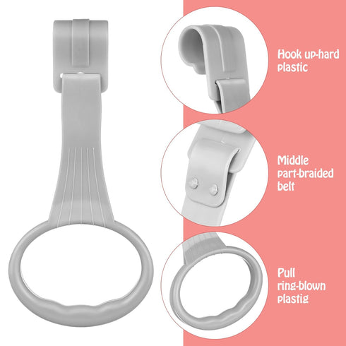 ibasenice Baby Pull up Rings, Baby Standing Walker Crib Tool Ring Pair of Universal Ring Baby playpen Crib Hook Baby Toy Bed Ring Help Baby Stand ...
