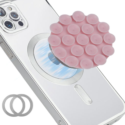 Silicone Suction Phone Case Magnetic Phone Mount, Silicon Hands-Free Phone Accessory for iPhone and Android, Mirror Shower Phone Holder, Tiktok Vi...