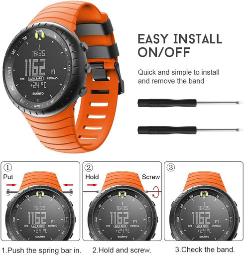 ANCOOL Compatible with Suunto Core Watch Band,Soft TPU Replacement Strap Sport Wristband Metal Clasp for Suunto Core Fitness Smart Watch...