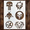 Punisher Stencil | Reusable Halloween Horror Skull Face Paint Gothic Graffiti Street Art Stencils for Painting on Wood, Glass, Wall, Rock, Fabric,...