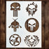 Punisher Stencil | Reusable Halloween Horror Skull Face Paint Gothic Graffiti Street Art Stencils for Painting on Wood, Glass, Wall, Rock, Fabric,...