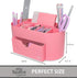 Pink Desk Organizer for Office Supplies and Desk Accessories - Pen Holder Desktop Organization for Room College Dorm Home School (Pink)...