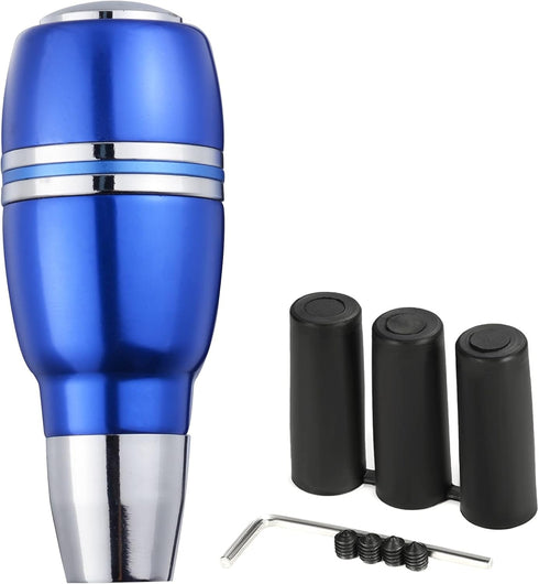 Arenbel 4" Automatic Gear Shift Grip Knob Head Alloy Push Button Car Lever Stick Shifter Handle Fit Most Auto Manual Transmission Vehicles, Blue...