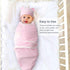 DRESHOW BQUBO 3 Pack Preemie Swaddle Blanket Wrap with Bear Ears Hat Set for Baby Boys Girls Preemie Swaddle Preemie Cap for 3-7 Lbs Preemie & 0-3...
