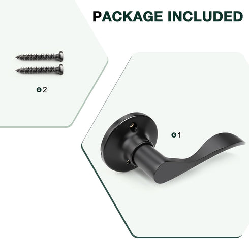 GOBEKOR 1 Pack Right-Handed Door Levers Black Dummy Lever Door Handle Closet Door Handles for Pantry Non-Turning Lock for Hall Closets...