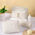 3 Pieces Cotton Makeup Bag Large Travel Cosmetic Bag Coquette Floral Cosmetic Pouch Toiletry Bag (floral)...