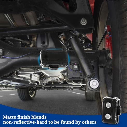 Magnetic Key Holder Under Car Waterproof Magnetic Stash Box for GPS Trackers Hide a Key Outside Magnetic key Box Under Car GPS Tracker Holder Case...