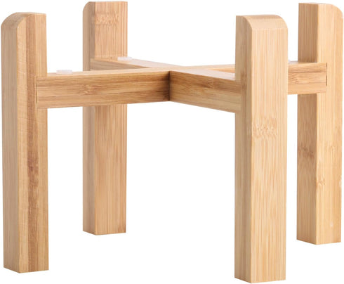 Elevated/Raised Dog Bowl Wood Stand for Medium Large Breed,7.67 in Wide Dog Food Water Dish Holder, Non Slip Modern Cute Porcelain Pet Bowl Stand ...