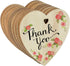 obmwang 50 Pieces 3 Inch Natural Heart Wood Slices, DIY Wooden Ornaments Unfinished Predrilled Heart Embellishments with Twine for Wedding, Thanks...