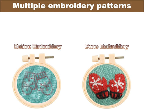 PATIKIL Embroidery Necklace Kit, Embroidery Kit for Beginners Cross Stitch Kits for Beginners Embroidery Kits Small Pendant Hand Crafts for Adults...