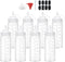 8 Pack 12 oz Plastic Squeeze Squirt Condiment Bottles with Cap Lids - Perfect for Condiments, Oil, Icing, Liquids–Set of 8 with extra 1 Silicone F...