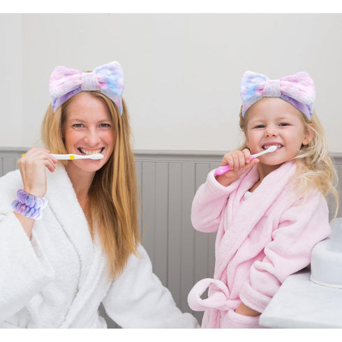 VELSCRUN 6 Pack Spa Headband, Makeup Headband, Face Wash Headband, Skincare Headbands, Multicolour Purple Sponge Hair Band Bow Tie Spa Headband fo...