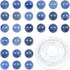 Bymitel 140Pcs Natural Crystal Beads Stone Gemstone Round Energy Healing Loose Beads with Stretch Cord for Jewelry Making Bracelets Anklets (Blue ...