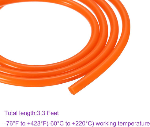 DMiotech 5/32" ID 1/4" OD 3.3 Feet Silicone Tube Orange Industrial Silicone Tubing for Water Air Pump...