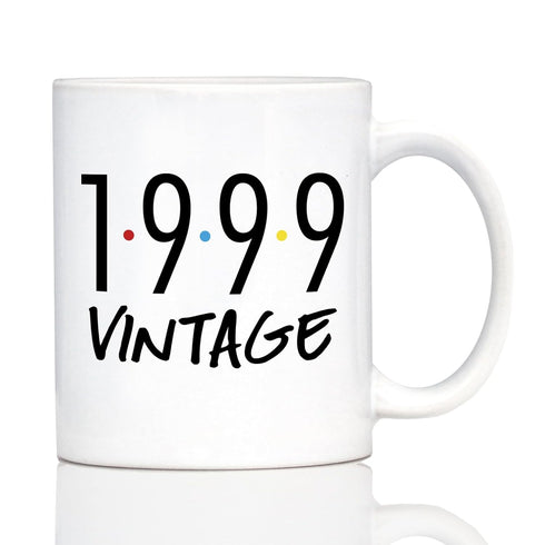 Vintage 1999 - Fun 25th Birthday Coffee Mug Gifts for Men & Women Turning 25 - Retro Coffee Cups - 11oz White Ceramic Mug...