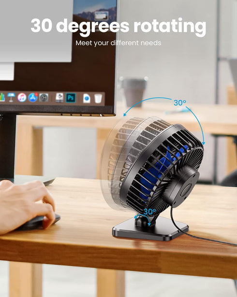 Gaiatop USB Desk Fan, Small But Powerful, Portable Quiet 3 Speeds Wind Desktop Personal Fan, Adjustment Mini Fan Table Fan for Better Cooling, Hom...