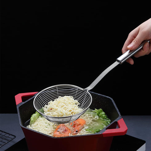 Strainer Spider Skimmers For Kitchen Cooking and Frying Food,Kyraton Stainless Steel Slotted Spoon Pasta Strainers Tomato Food Strainer Skimmer La...
