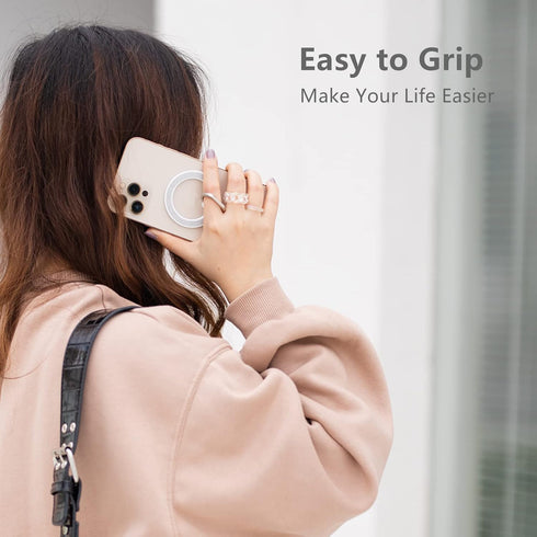 Mindsky Magnetic Phone Ring Holder for iPhone 15 14 13 12 Magsafe Accessories Adjustable Finger Phone Ring Grip?Removable when Wireless Charging?(...