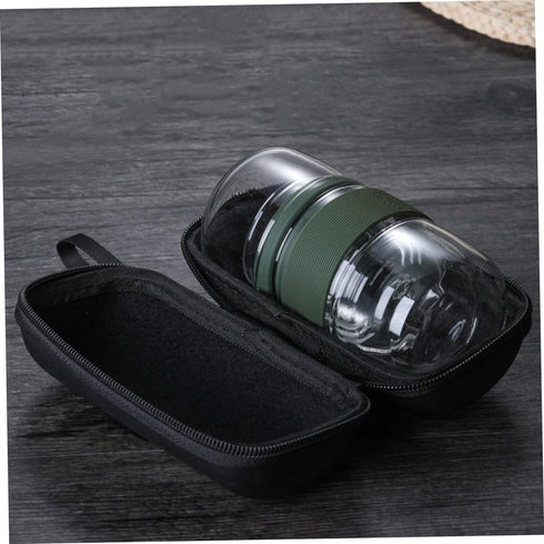 Set Travel Coffee Glass Cup Glass Teapot Glass Tea Kettle Camping Tea Kettle Tea Tumbler with Infuser Drinking Bottle Portable Tea Kettle Glass Te...
