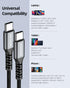 USB C to USB C Cable 1.5FT 3 Pack, Short USB-C 65W Fast Charging USB2.0 Cords for Samsung Galaxy S21/S21+/S20+ Ultra, Note 20/10 Ultra, Air 2020, ...