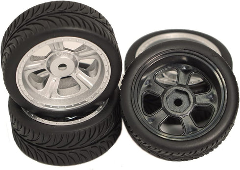 ShareGoo OD 2.55" RC 12mm Hex Plastics Wheel Rims & Rubber Tires Tyre for RC 1/10 On-Road Touring Racing Drift Car...