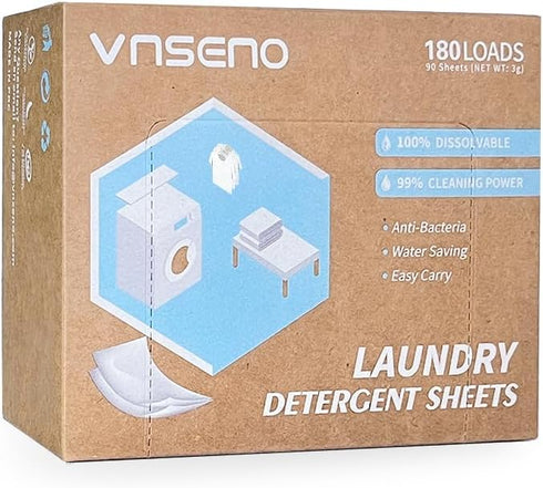 Laundry Detergent Sheets Earth Eco-Friendly No Plastic Zero Waste 180 Loads For Home Travel...