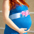 Gender Reveal Maternity Sash - Baby Reveal Pregnancy Sash Keepsake Baby Shower Flower Belly Belt (Pink & Blue)...