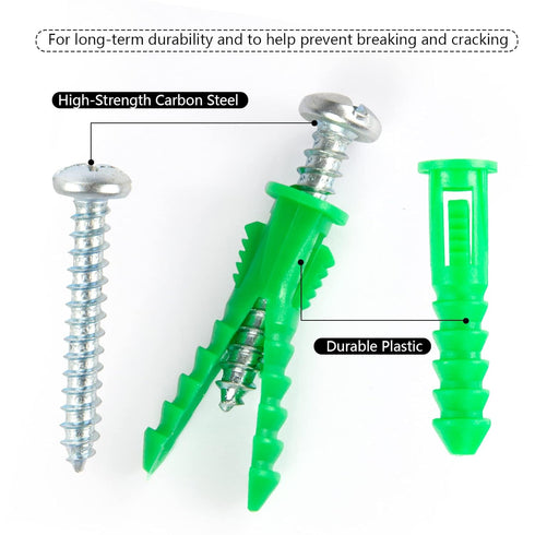 Drywall Anchors and Screws Kit 159Pcs, Plastic Wall Anchors Assortment Kit with 3Pcs Drill Bit for Drywall(#6,#8,#10,#14)...