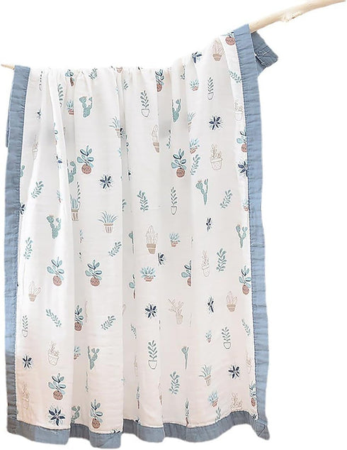 Muslin Soft Swaddle Blankets, Muslin Quilt Baby Blanket for Boy Girl Toddler Daycare, Kids Swaddle Wrap, 43X45inchs (Potted Plant)...