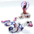 2 Red White Snake/Cobra Miniature Figurines Animals Hand Blown Glass Art Collectible Gift Decorate...