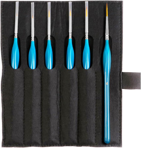 BOSOBO Miniature Paint Brushes Detail Set, 6 Pcs Fine Tipped Small Artist Paintbrushes for Acrylic Oil Watercolor Painting, Rock, Micro Model, Nai...