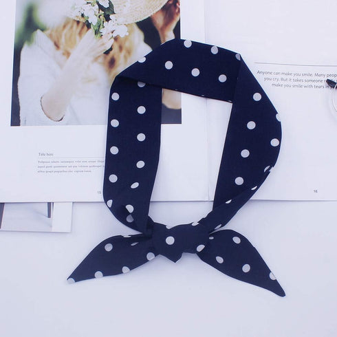 6Pcs Creative Small Dot Pattern Bag Handbag Handle Ribbon Scarf Hair Head Band Neck Scarf Neckerchief Scarf Fashion Gifts...