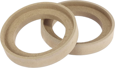 X AUTOHAUX Pair Car Beige Speaker Spacer Ring Adaptor Brackets Mounting Spacer Recess Bezel Plate Wood 77mm ID for 3.5 Inch Speakers...