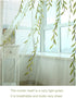Ufurty 2 Pieces Willow Window Curtain Voile Tulle Room Salix Leaf Sheer Gauze Panel Drapes Green Color for Living Room, Bedroom, Balcony...