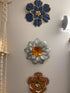 EASICUTI Blue Metal Flower Wall Decor Boho Metal Wall Art Decorations Hanging for Indoor Outdoor Home Bathroom Patio Fence Garden Bedroom Living R...