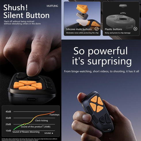 TikTok Scrolling Remote Control for iPhone & Android Smartphone, Bluetooth Page Turner for Kindle App, Photo and Video Clicker with Adjustable Wri...