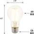 Westinghouse 5255000 10 Watt (100 Watt Equivalent) A19 Dimmable Clear Filament LED Light Bulb, Medium Base...